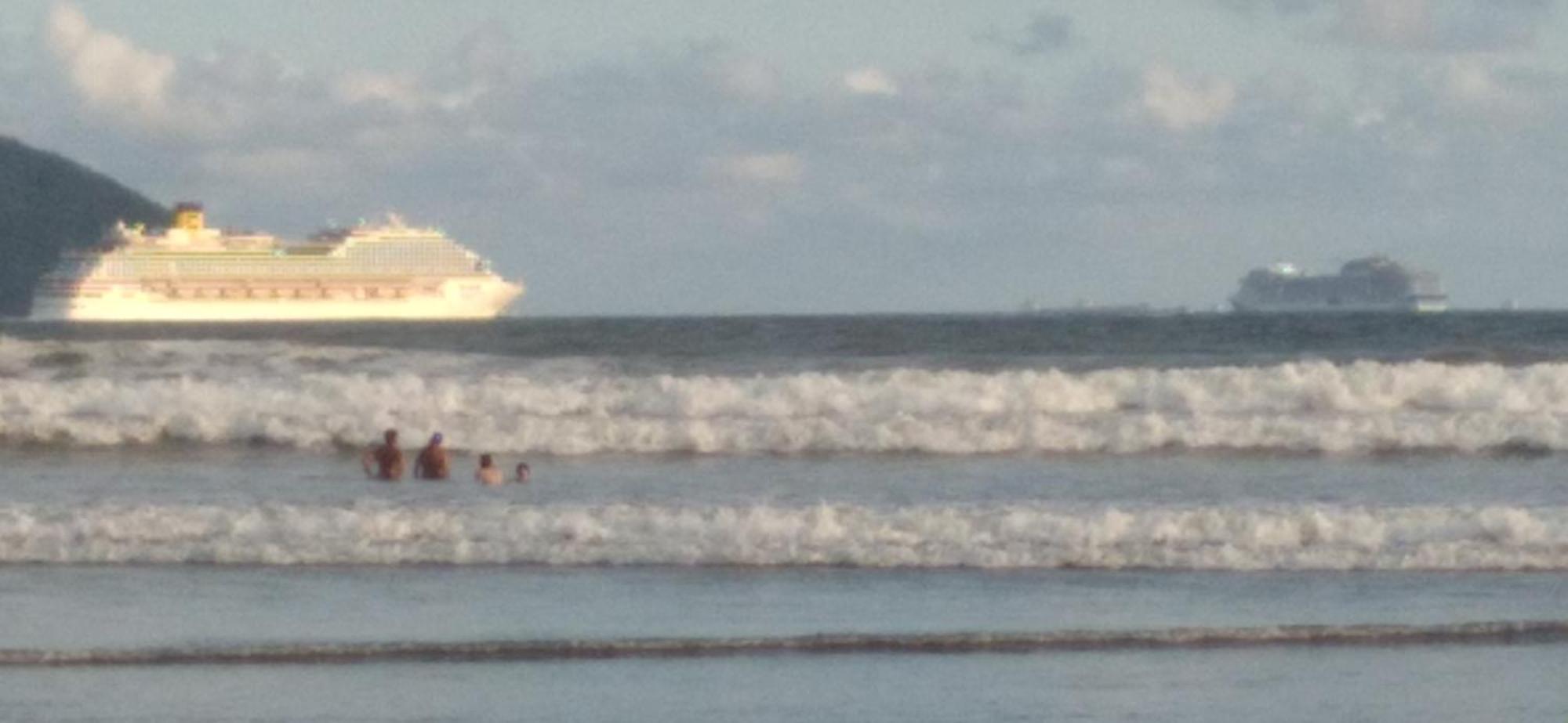 شقة Excelente Localizacao O Mar Na Sua Frente Confira São Vicente المظهر الخارجي الصورة